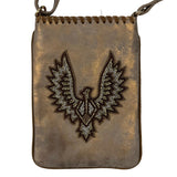 BEADED EAGLE CROSSBODY GOLD