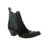 Black botin wih suede overlayed leather. Botin angled